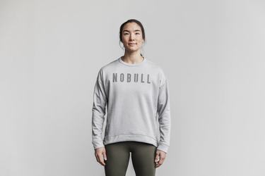 Nobull Crew Women's Sweatshirts Light Grey | Australia (DH5810)